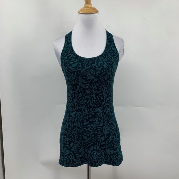 Lululemon Tank Top Womens 4 Multi Cool Racerback 4 Way Stretch Fitted Wicking - Picture 2 of 11